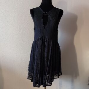 Free People | Navy & Black Lace Dress with Ring Detail